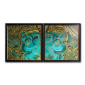 2 Panels Of Gold Foil hotel art work framed artwork painting